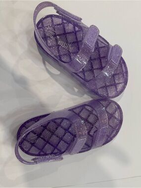 GAP Girls' Glitter Purple Jelly Sandals